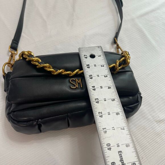 Steve Madden Black Quilted Coleman Purse Handbag - Picture 7 of 13